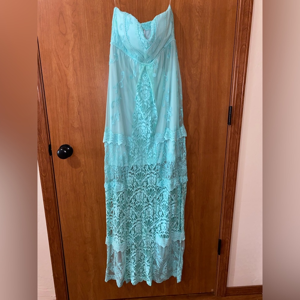 Vanity Turquoise Lace Dress